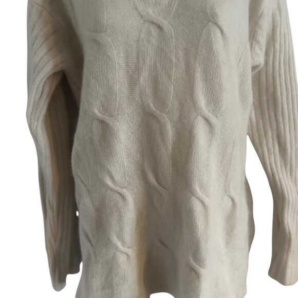woods & gray women’s sweater size M lambwool angora blend knit cream long sleeve - Picture 9 of 11